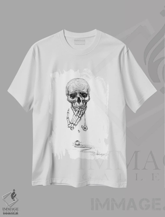 تیشرت سفید طرح دار اوه اوه، دکوراسیون جایگزین اثر دوریانا پوپا | فروشگاه ایماژ