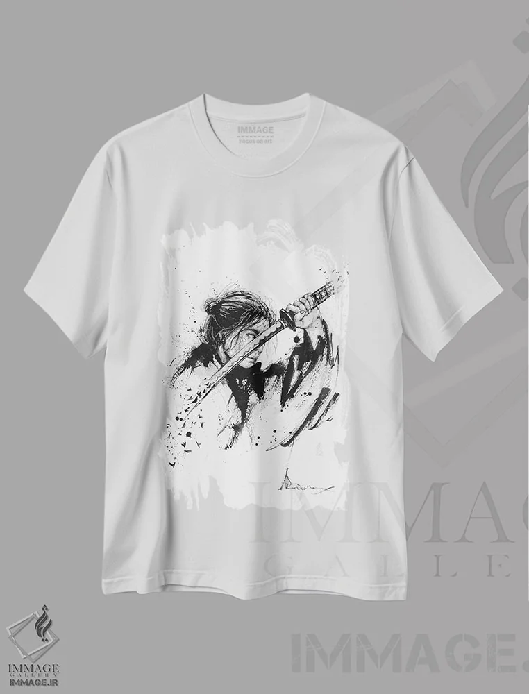 تیشرت سفید طرح دار چرخ دنده، دکوراسیون جایگزین اثر دوریانا پوپا | immage.ir