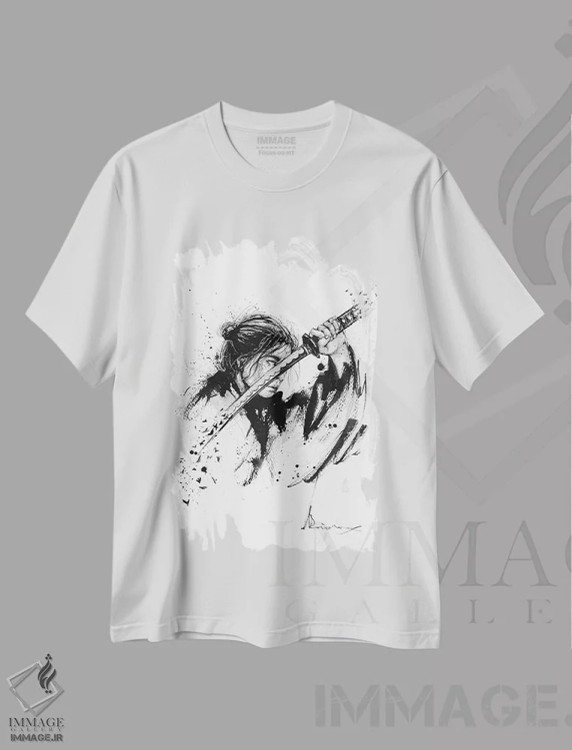 تیشرت سفید طرح دار چرخ دنده، دکوراسیون جایگزین اثر دوریانا پوپا | immage.ir