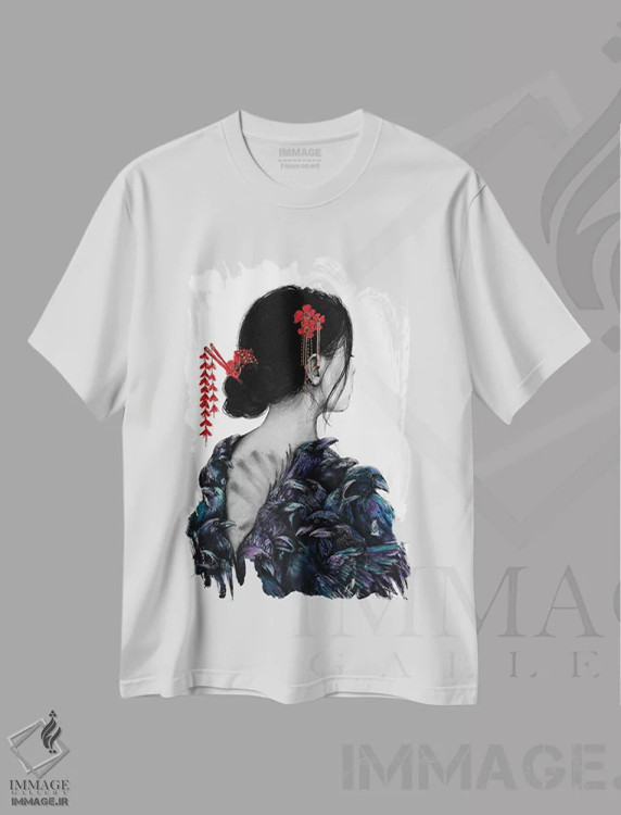 تیشرت سفید طرح دار صدف، دکوراسیون جایگزین اثر دوریانا پوپا | immage.ir