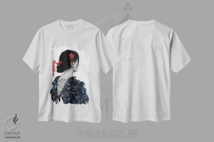 تیشرت سفید طرح دار صدف، دکوراسیون جایگزین اثر دوریانا پوپا | immage.ir