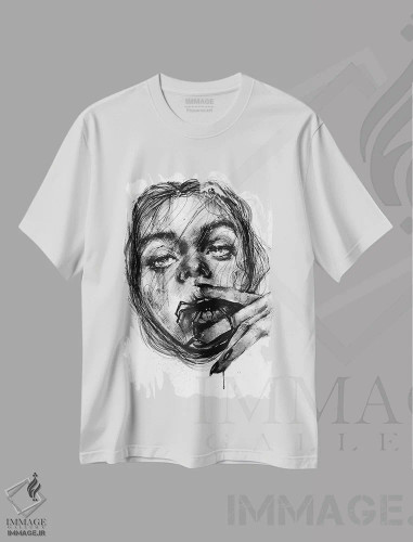 تیشرت سفید طرح دار طعمه، دکوراسیون جایگزین اثر دوریانا پوپا | فروشگاه ایماژ