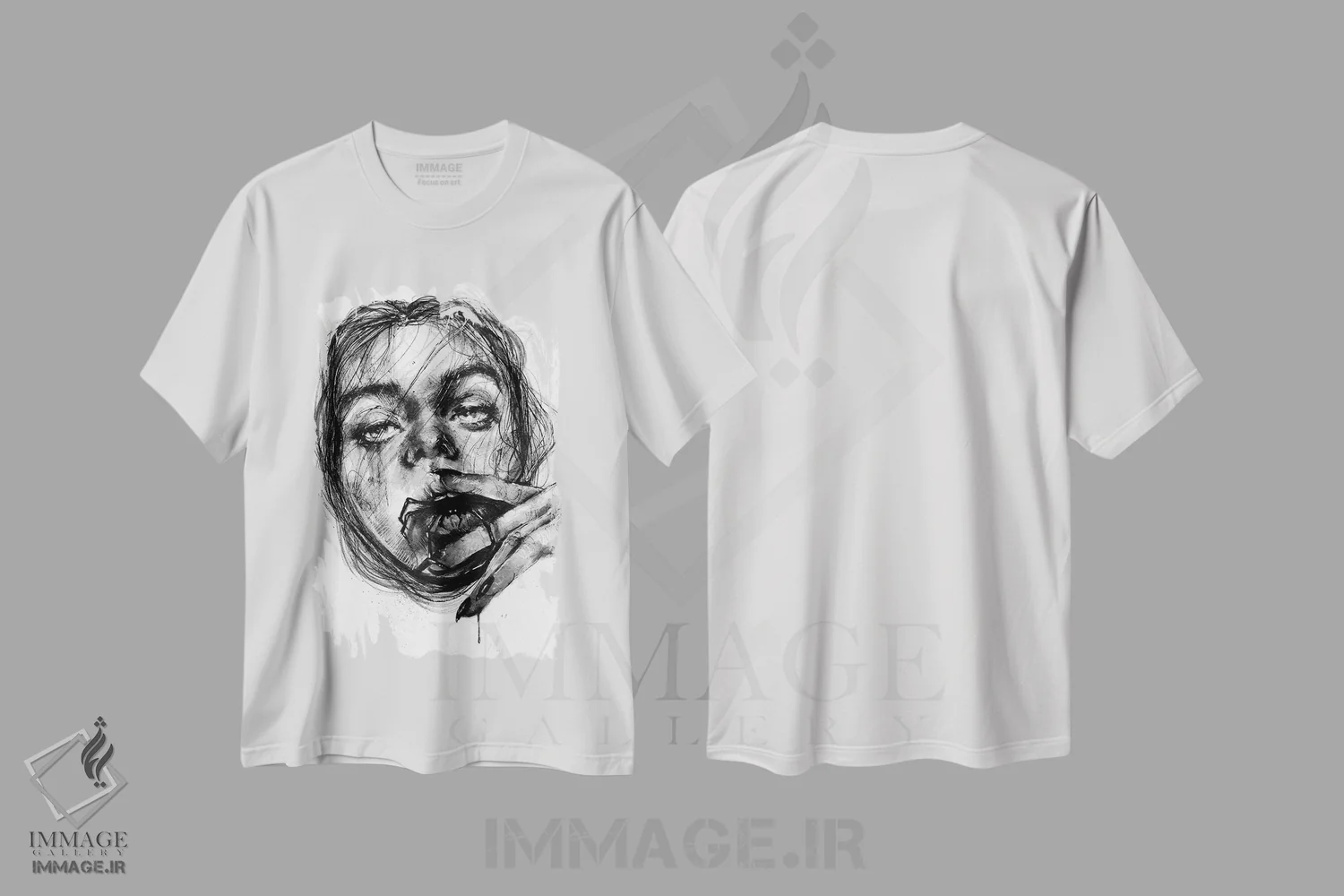 تیشرت سفید طرح دار طعمه، دکوراسیون جایگزین اثر دوریانا پوپا | فروشگاه ایماژ