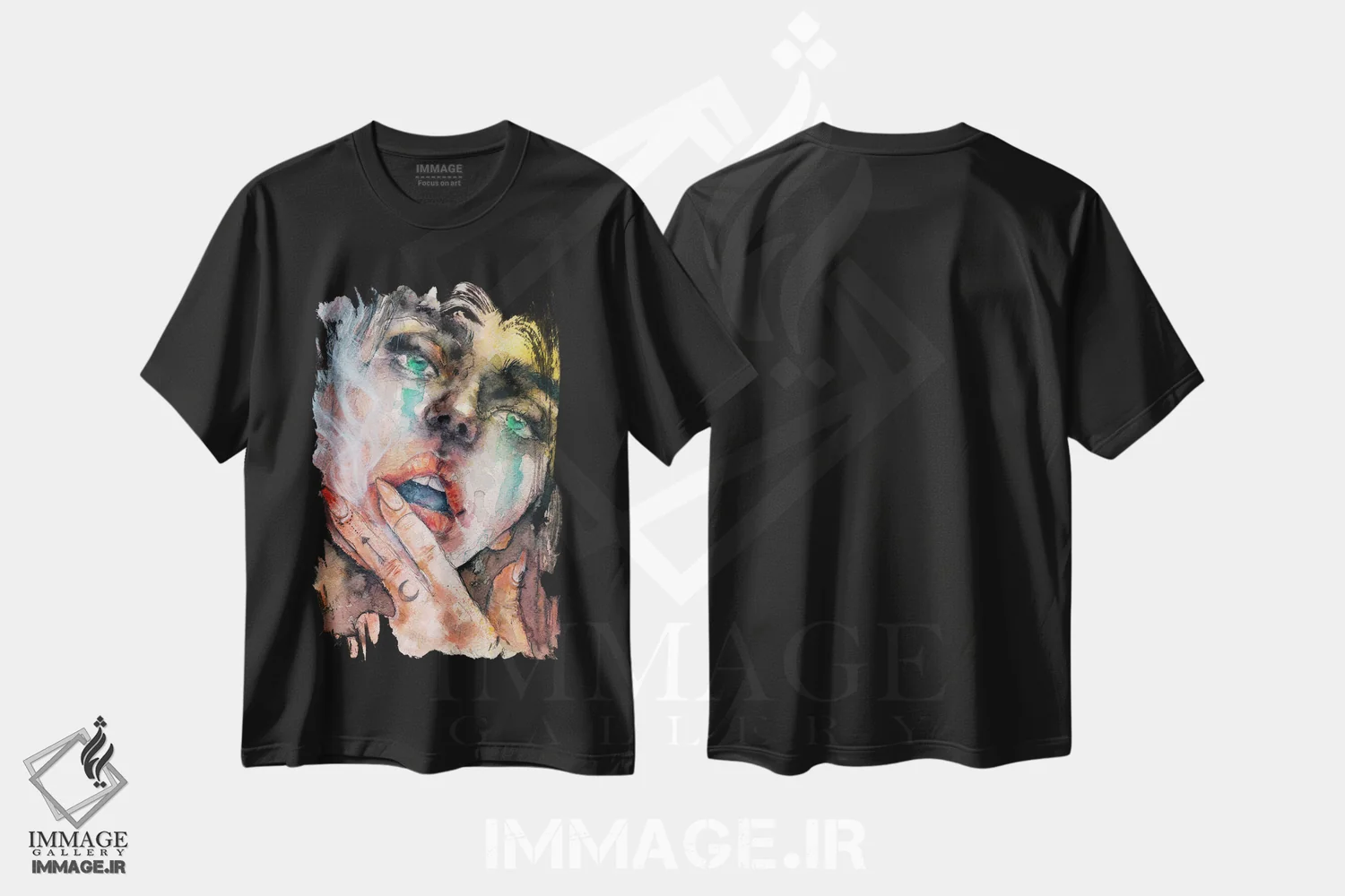 تیشرت مشکی طرح دار انفجار، دکوراسیون جایگزین اثر دوریانا پوپا | فروشگاه ایماژ