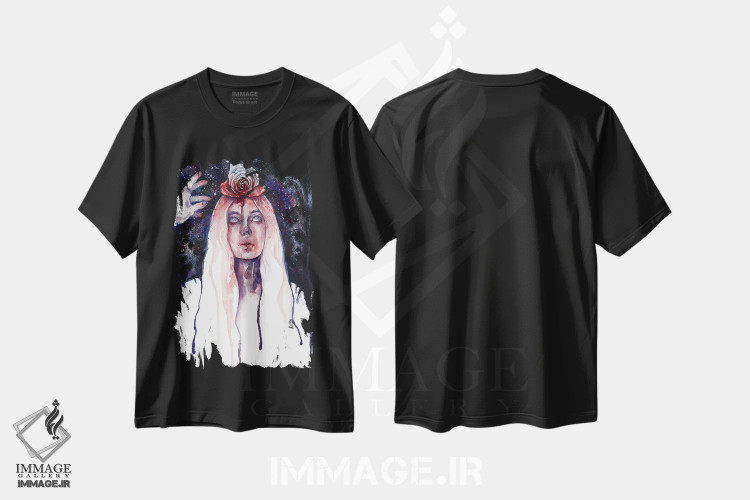 تیشرت مشکی طرح دار زیبایی در تاریکی، دکوراسیون جایگزین اثر دوریانا پوپا | immage.ir