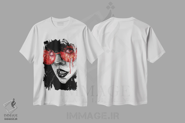 تیشرت سفید طرح دار سوختن، دکوراسیون جایگزین اثر دوریانا پوپا | فروشگاه ایماژ
