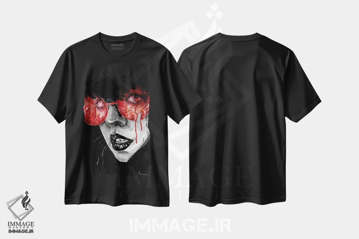 تیشرت مشکی طرح دار سوختن، دکوراسیون جایگزین اثر دوریانا پوپا | immage.ir