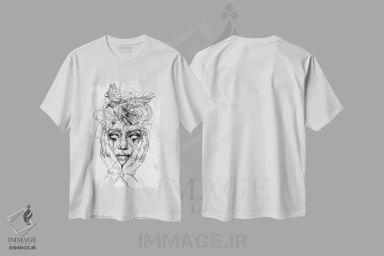 تیشرت سفید طرح دار گرفتن، دکوراسیون جایگزین اثر دوریانا پوپا | immage.ir