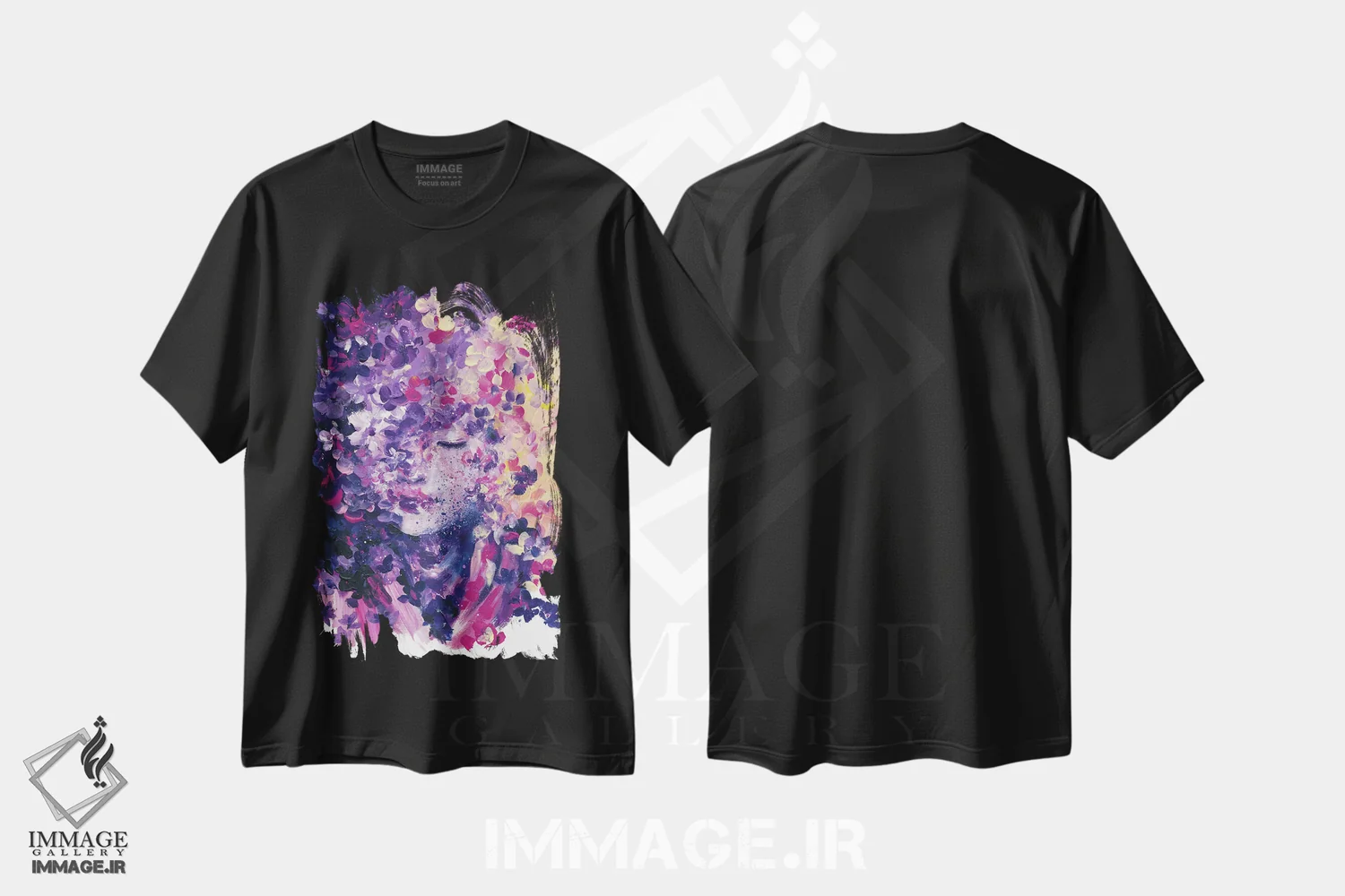 تیشرت مشکی طرح دار غرق در گل ها، دکوراسیون جایگزین اثر دوریانا پوپا | immage.ir