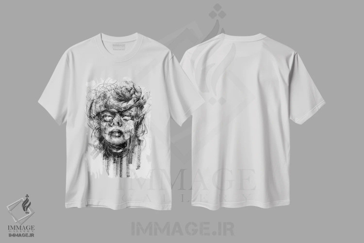 تیشرت سفید طرح دار سرگیجه، دکوراسیون جایگزین اثر دوریانا پوپا | immage.ir