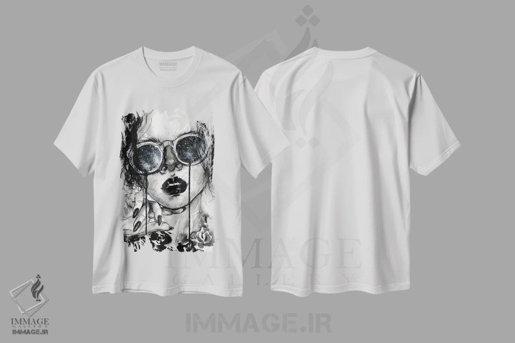 تیشرت سفید طرح دار گران، دکوراسیون جایگزین اثر دوریانا پوپا | فروشگاه ایماژ