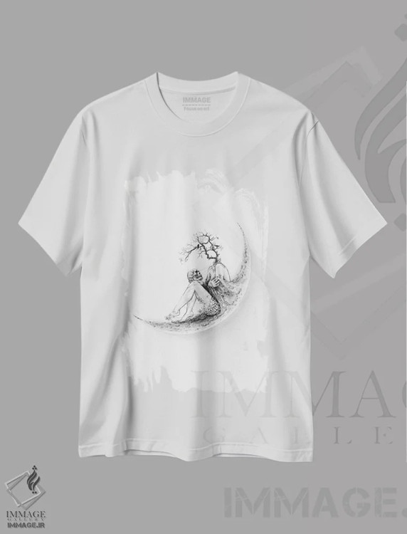 تیشرت سفید طرح دار کمرنگ، دکوراسیون جایگزین اثر دوریانا پوپا | immage.ir