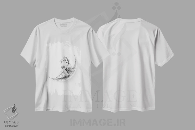 تیشرت سفید طرح دار کمرنگ، دکوراسیون جایگزین اثر دوریانا پوپا | immage.ir