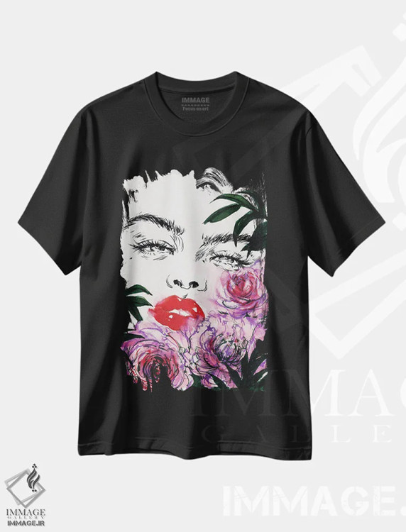 تیشرت مشکی طرح دار تعطیلات، دکوراسیون جایگزین اثر دوریانا پوپا | فروشگاه ایماژ
