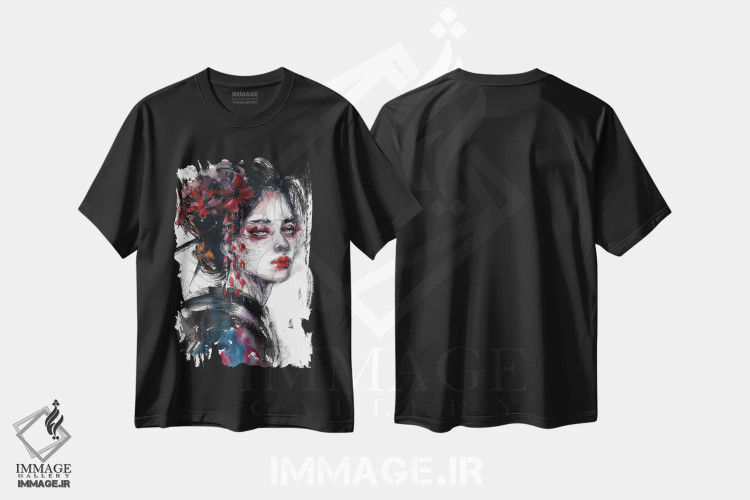تیشرت مشکی طرح دار داستان او، دکوراسیون جایگزین اثر دوریانا پوپا | immage.ir