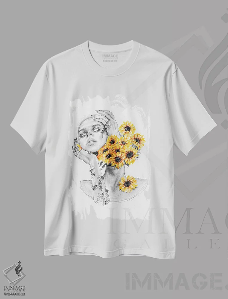 تیشرت سفید طرح دار خانه، دکوراسیون جایگزین اثر دوریانا پوپا | فروشگاه ایماژ