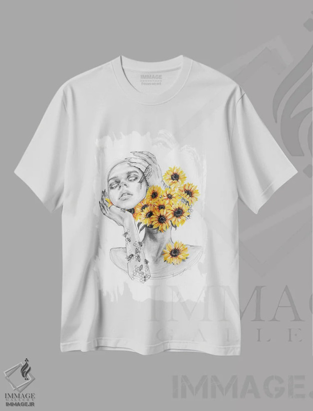 تیشرت سفید طرح دار خانه، دکوراسیون جایگزین اثر دوریانا پوپا | فروشگاه ایماژ