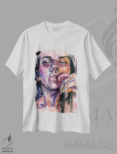 تیشرت سفید طرح دار بی خوابی، دکوراسیون جایگزین اثر دوریانا پوپا | فروشگاه ایماژ