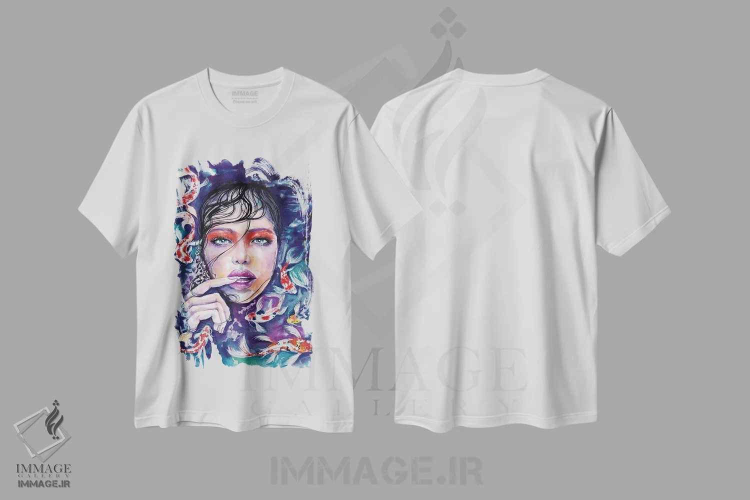 تیشرت سفید طرح دار دختر کوی، دکوراسیون جایگزین اثر دوریانا پوپا | فروشگاه ایماژ