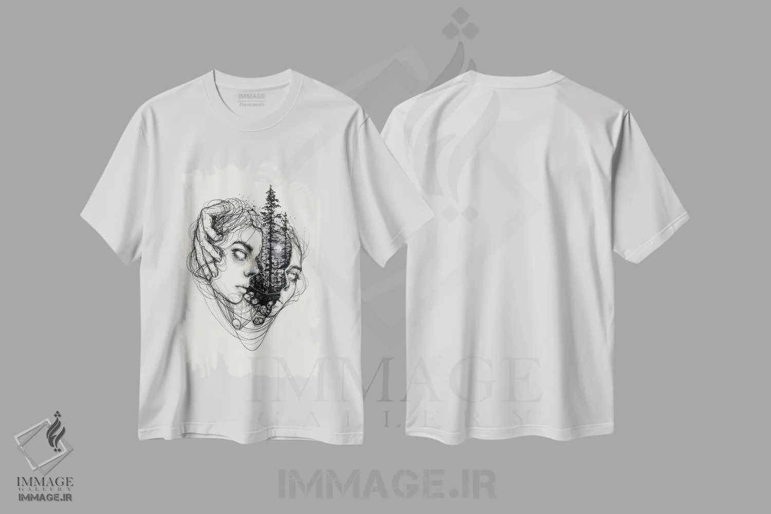 تیشرت سفید طرح دار در دل جنگل، دکوراسیون جایگزین اثر دوریانا پوپا | immage.ir