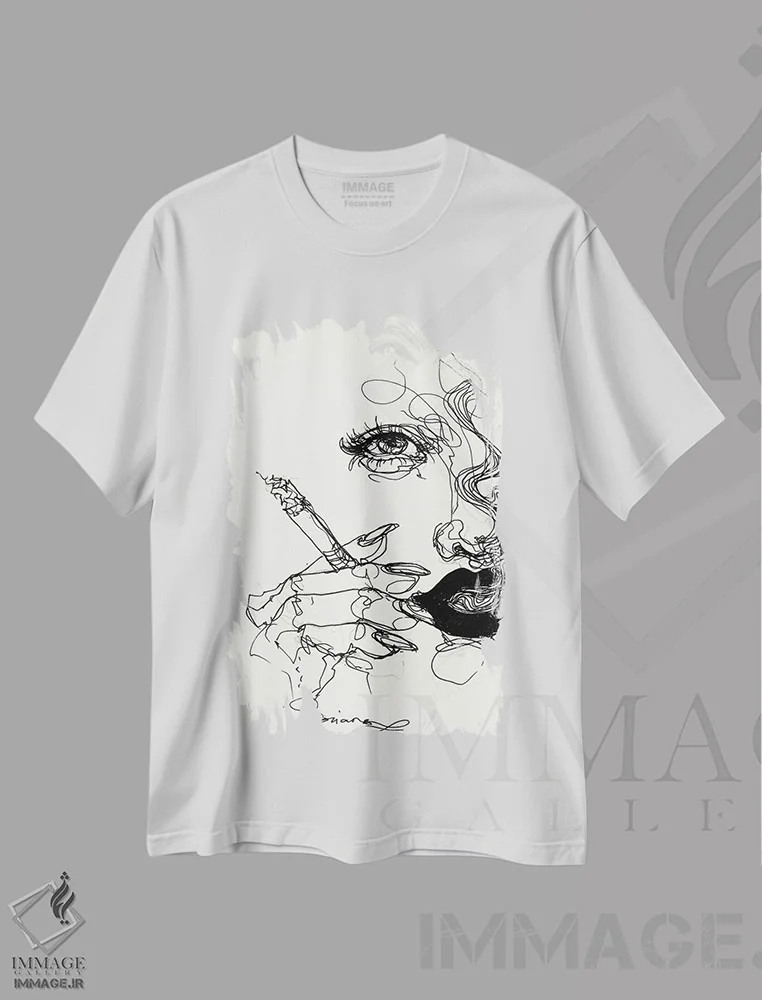 تیشرت سفید طرح دار فقط یکی، دکوراسیون جایگزین اثر دوریانا پوپا | immage.ir