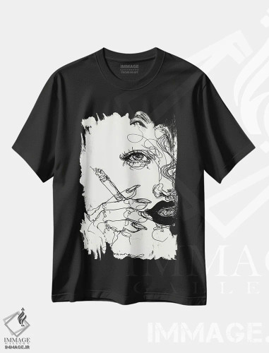 تیشرت مشکی طرح دار فقط یکی، دکوراسیون جایگزین اثر دوریانا پوپا | فروشگاه ایماژ