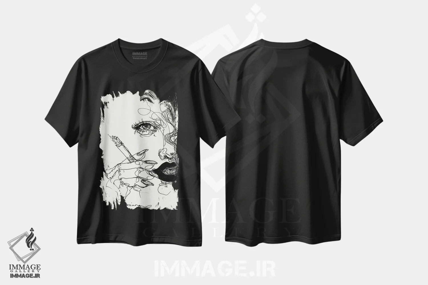 تیشرت مشکی طرح دار فقط یکی، دکوراسیون جایگزین اثر دوریانا پوپا | فروشگاه ایماژ