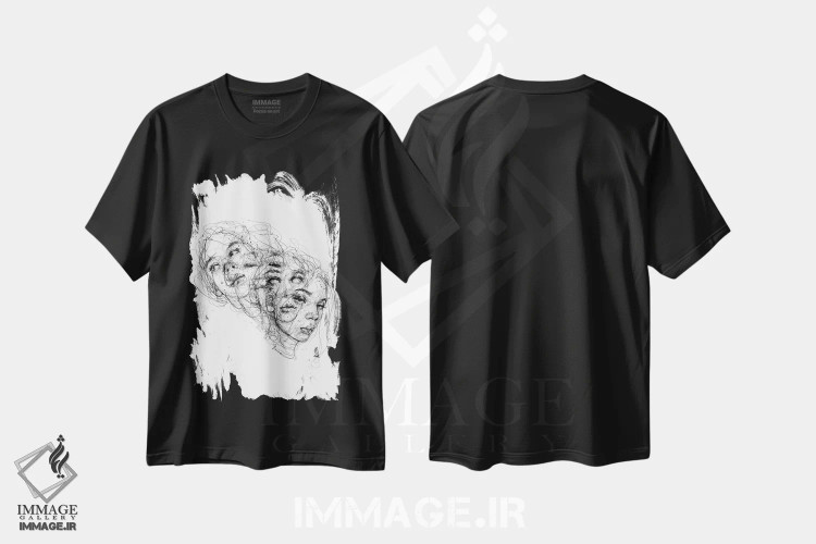 تیشرت مشکی طرح دار حلقه، دکوراسیون جایگزین اثر دوریانا پوپا | immage.ir