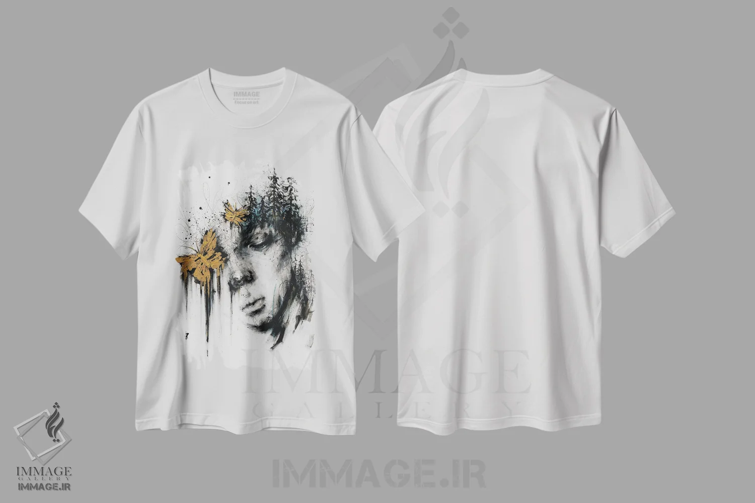 تیشرت سفید طرح دار در هماهنگی با طبیعت، دکوراسیون جایگزین اثر دوریانا پوپا | فروشگاه ایماژ