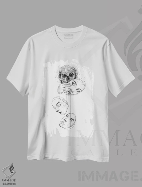 تیشرت سفید طرح دار چیدن، دکوراسیون جایگزین اثر دوریانا پوپا | immage.ir