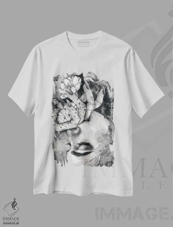 تیشرت سفید طرح دار خارآلود، دکوراسیون جایگزین اثر دوریانا پوپا | فروشگاه ایماژ