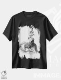 تیشرت مشکی طرح دار کلاغ سیاه، دکوراسیون جایگزین اثر دوریانا پوپا | فروشگاه ایماژ