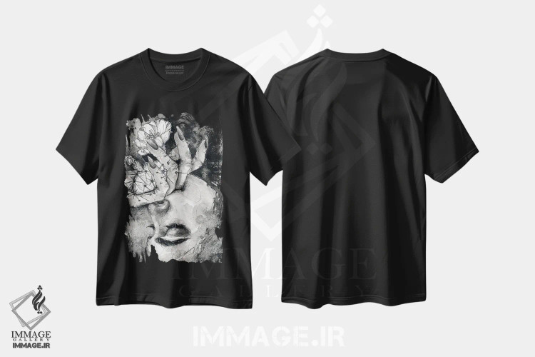 تیشرت مشکی طرح دار خارآلود، دکوراسیون جایگزین اثر دوریانا پوپا | immage.ir