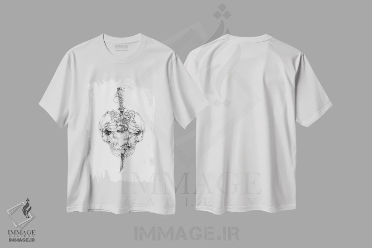 تیشرت سفید طرح دار تولد دوباره، دکوراسیون جایگزین اثر دوریانا پوپا | فروشگاه ایماژ