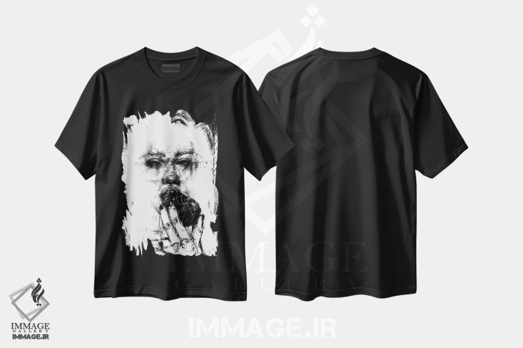 تیشرت مشکی طرح دار رسیده، دکوراسیون جایگزین اثر دوریانا پوپا | immage.ir