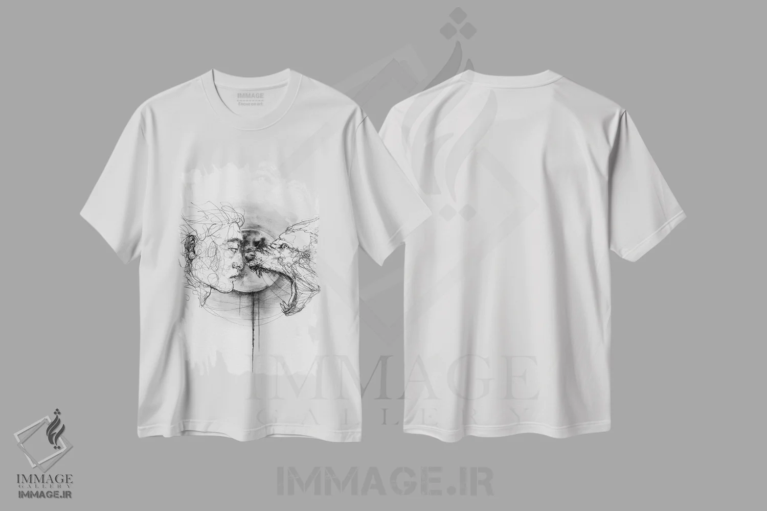 تیشرت سفید طرح دار ریسک، دکوراسیون جایگزین اثر دوریانا پوپا | immage.ir