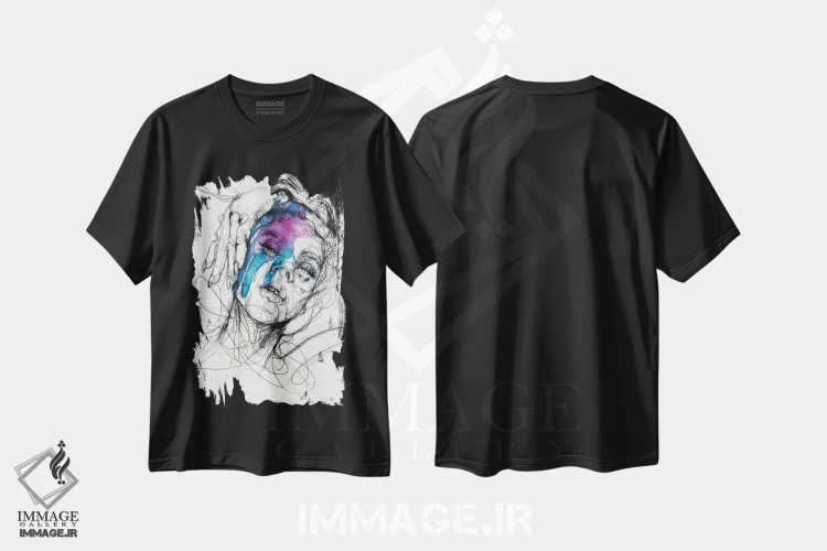 تیشرت مشکی طرح دار سایه II، دکوراسیون جایگزین اثر دوریانا پوپا | immage.ir