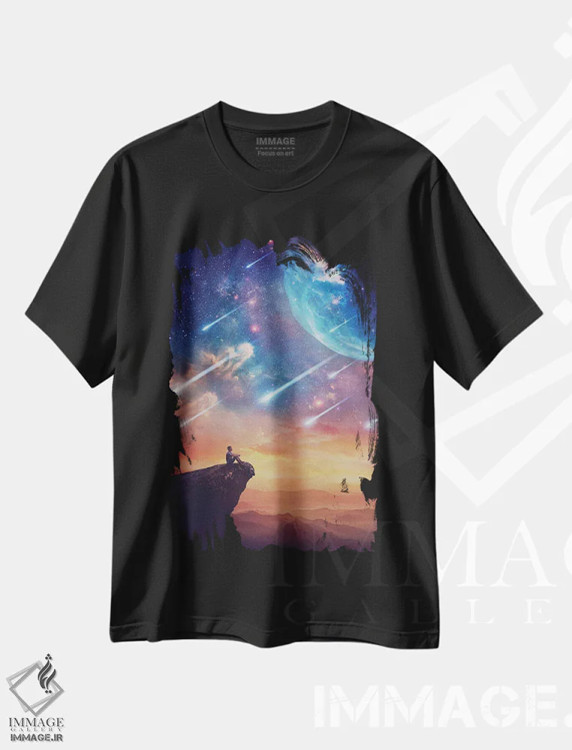 تیشرت مشکی طرح دار آثار سایکوشَدو - immage.ir
