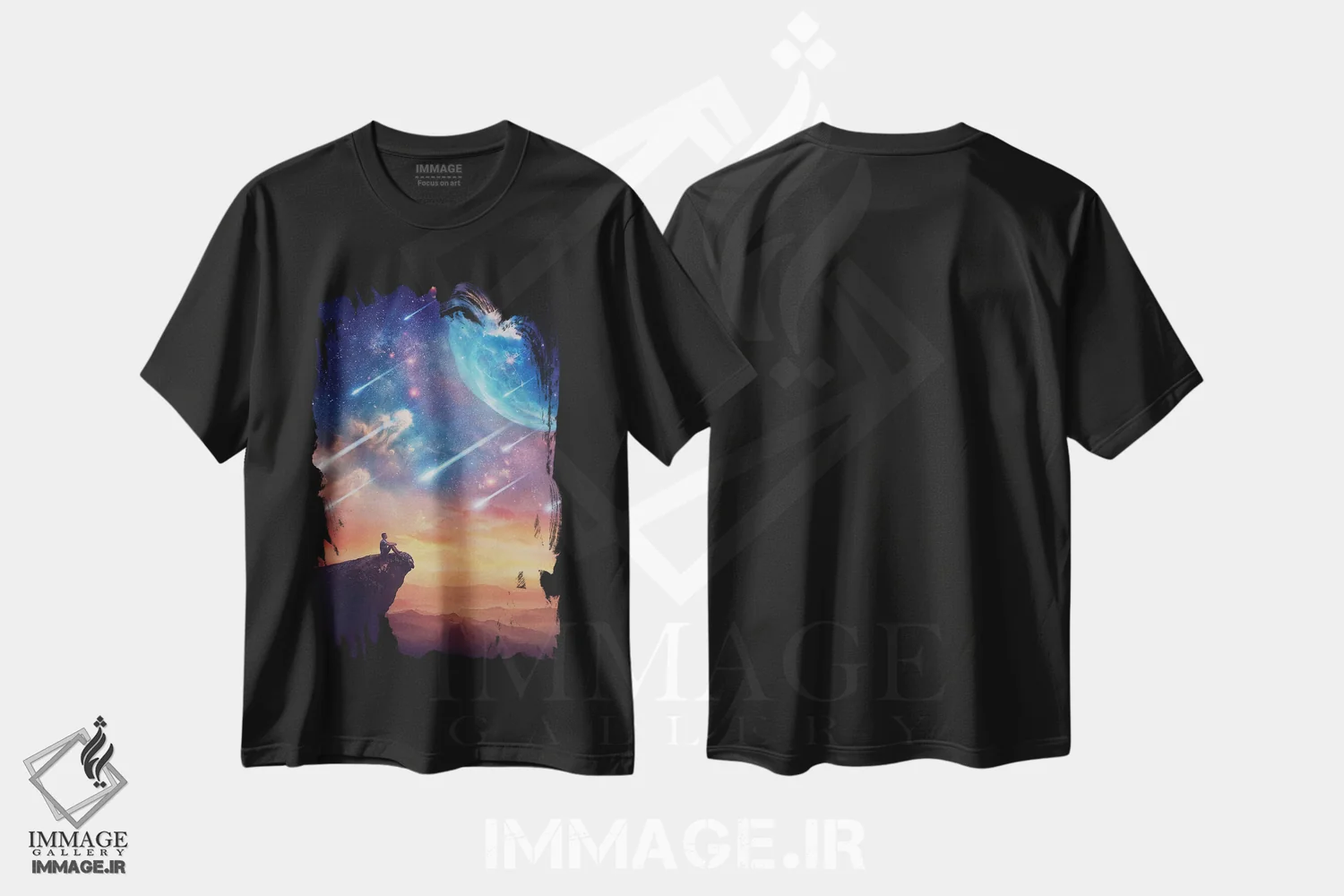 تیشرت مشکی طرح دار آثار سایکوشَدو - immage.ir
