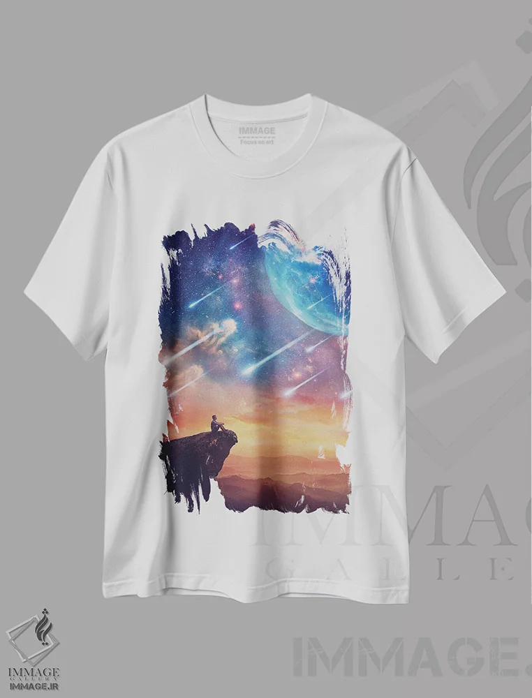 تیشرت سفید طرح دار آثار سایکوشَدو - فروشگاه ایماژ