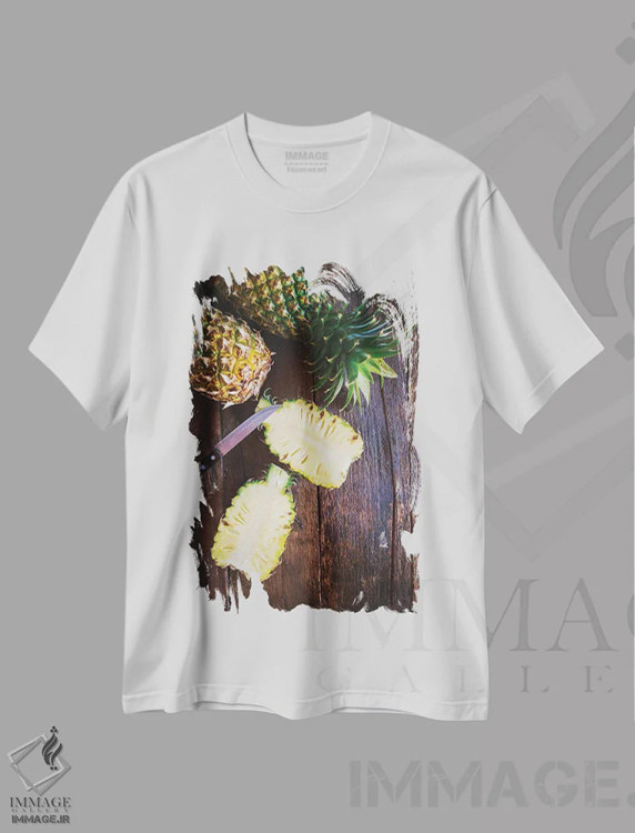 تیشرت سفید طرح دار آناناس ویتنامی، مدیوم اثر تای تو | immage.ir