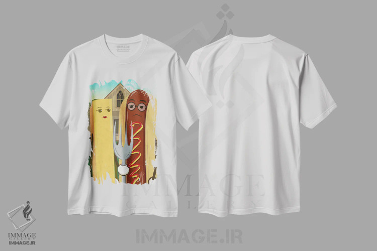 تیشرت سفید طرح دار آثار فایو بای فایو کالکتیو - immage.ir