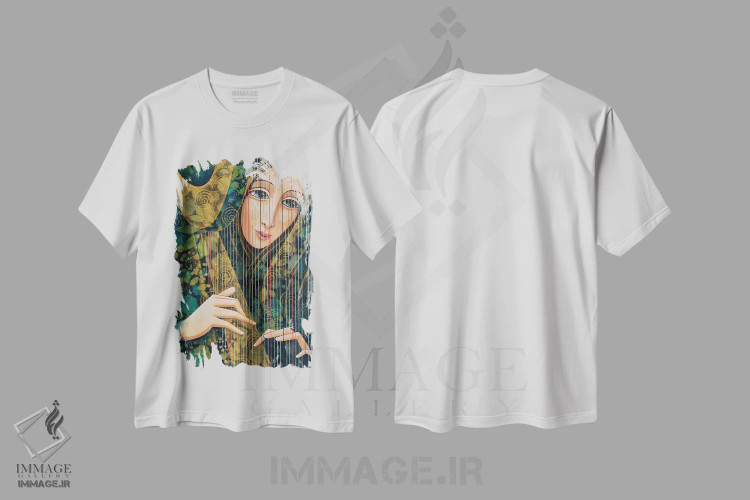 تیشرت سفید طرح دار سیم های روح، هنر فاخر معاصر اثر دنیلا پرزیوزو اینوالر | فروشگاه ایماژ