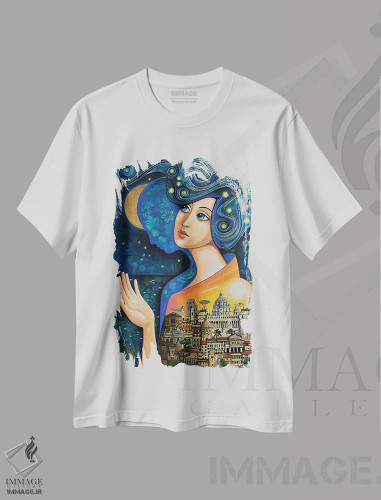 تیشرت سفید طرح دار رُم، شهر ابدی، هنر فاخر معاصر اثر دنیلا پرزیوزو اینوالر | فروشگاه ایماژ