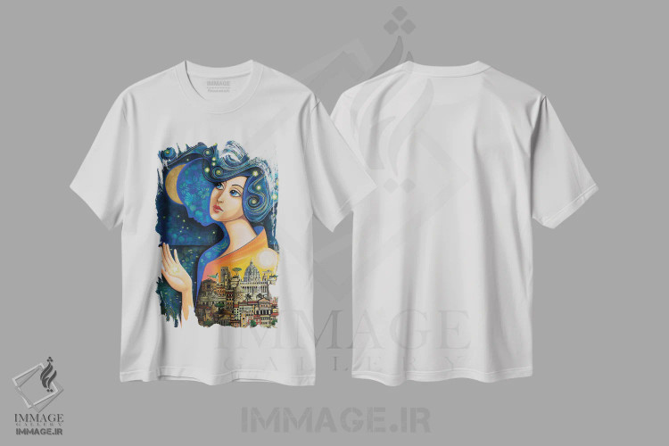تیشرت سفید طرح دار رُم، شهر ابدی، هنر فاخر معاصر اثر دنیلا پرزیوزو اینوالر | فروشگاه ایماژ