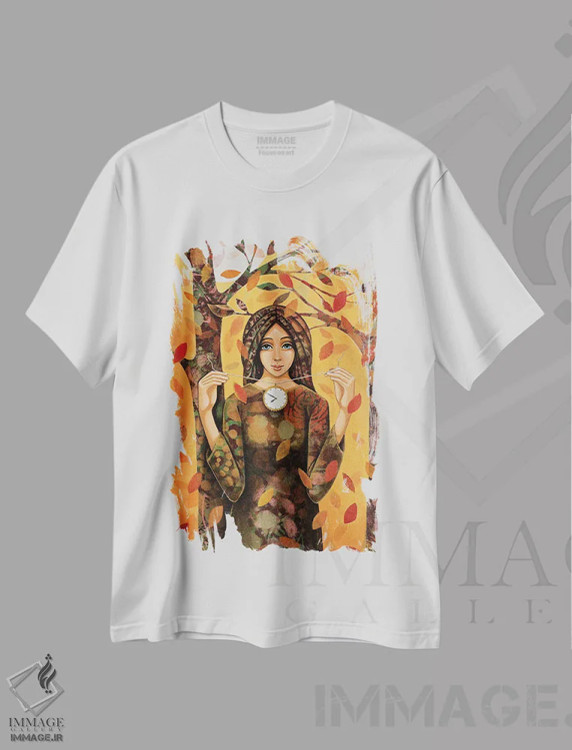 تیشرت سفید طرح دار لحظهٔ بی پایان، هنر فاخر معاصر اثر دنیلا پرزیوزو اینوالر | فروشگاه ایماژ