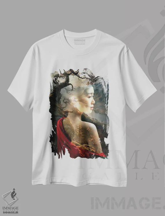 تیشرت سفید طرح دار تعمق ها، دکور آسیایی اثر دومینیک بادوئل | immage.ir