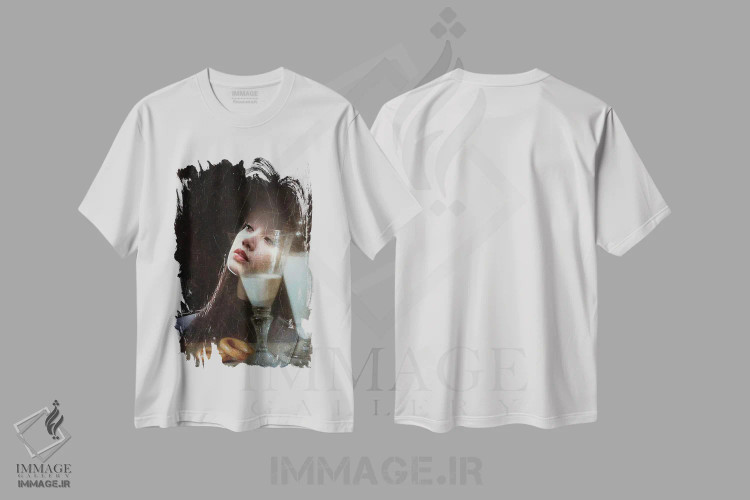 تیشرت سفید طرح دار خوراک مختصر، هنر دیجیتال اثر دومینیک بادوئل | فروشگاه ایماژ