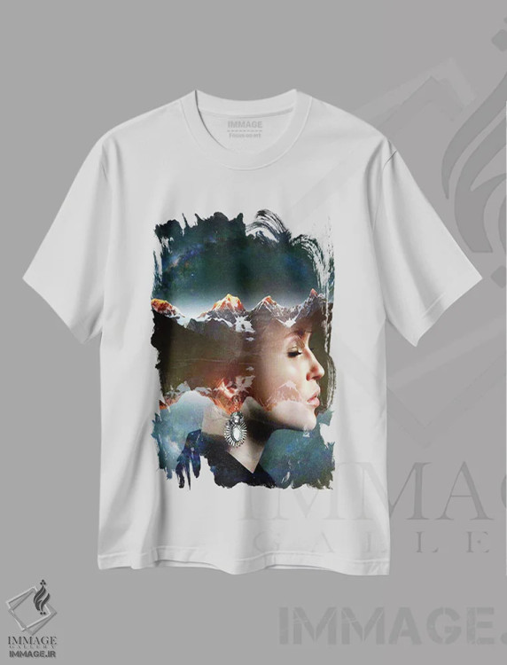 تیشرت سفید طرح دار شب خاموش، هنر دیجیتال اثر دومینیک بادوئل | فروشگاه ایماژ