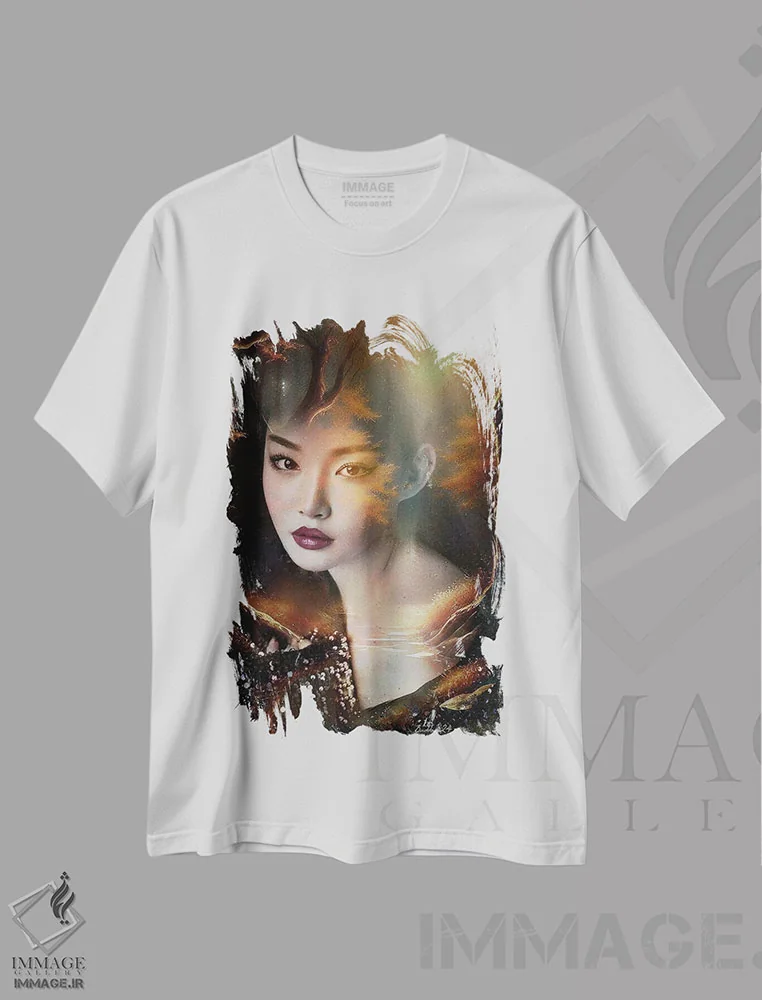 تیشرت سفید طرح دار افسون، دکور آسیایی اثر دومینیک بادوئل | immage.ir